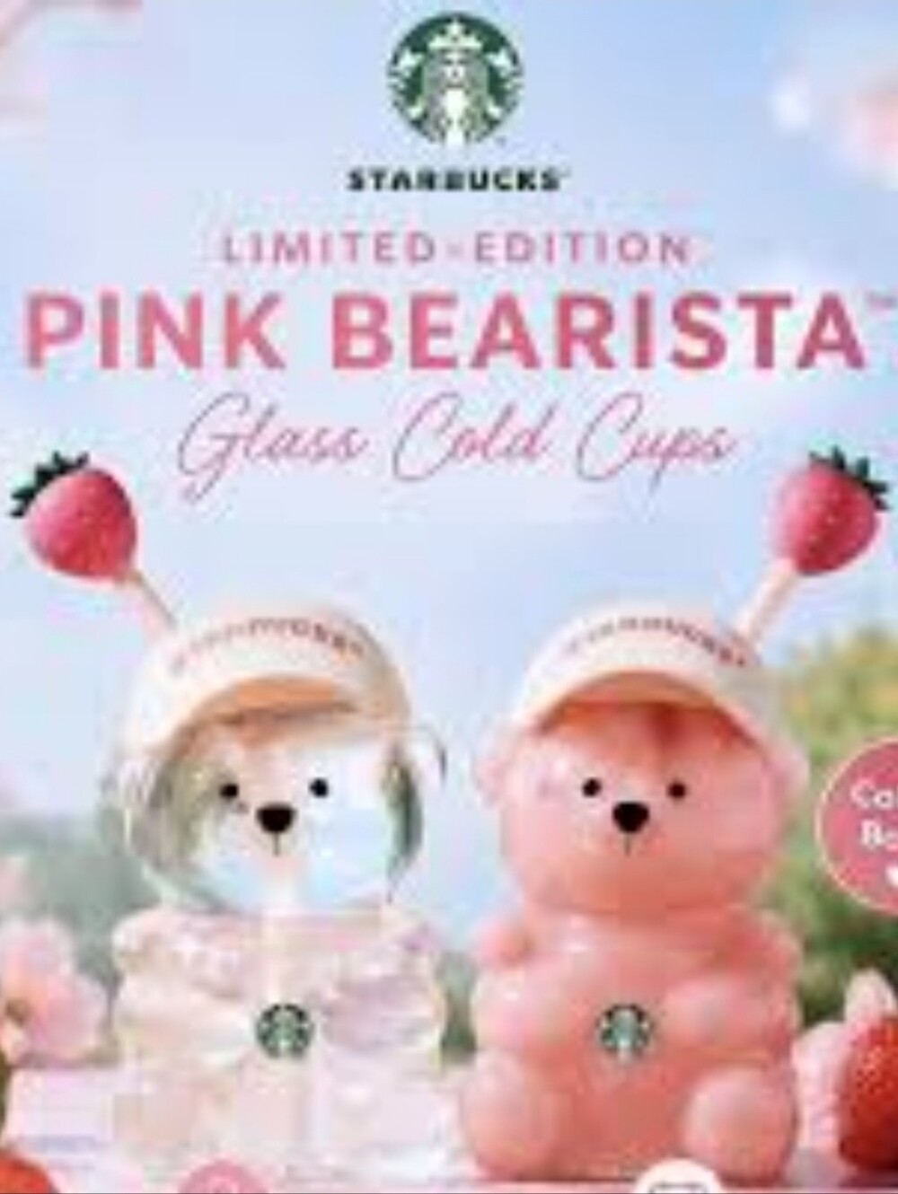 I HAVE TWO LEFT! Starbucks Pink Bear Cup with Strawberry Straw - Bearista Cup 🍓 - Picture 5 of 8